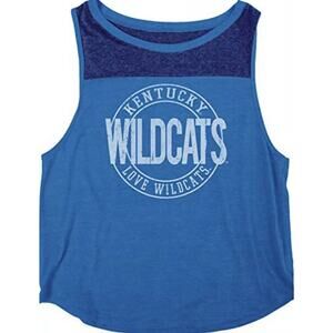 New NCAA Kentucky Wildcats Womans Large Heritage Tri-Blend Yoke Tank Shirt NWT